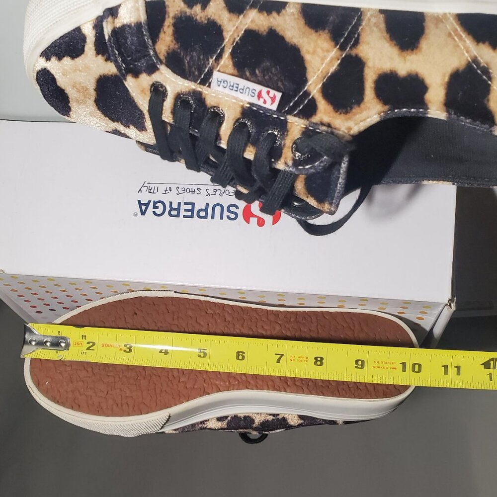 Superga Velvet Leopard Platform Sneakers Size US 8.5 womens -shipping incl - Picture 13 of 16